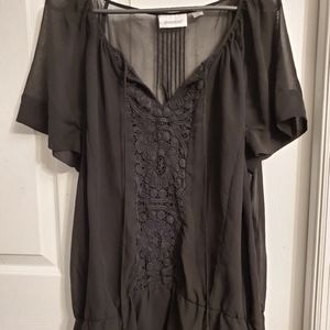 Avenue Brand Black Sheer top/tunic